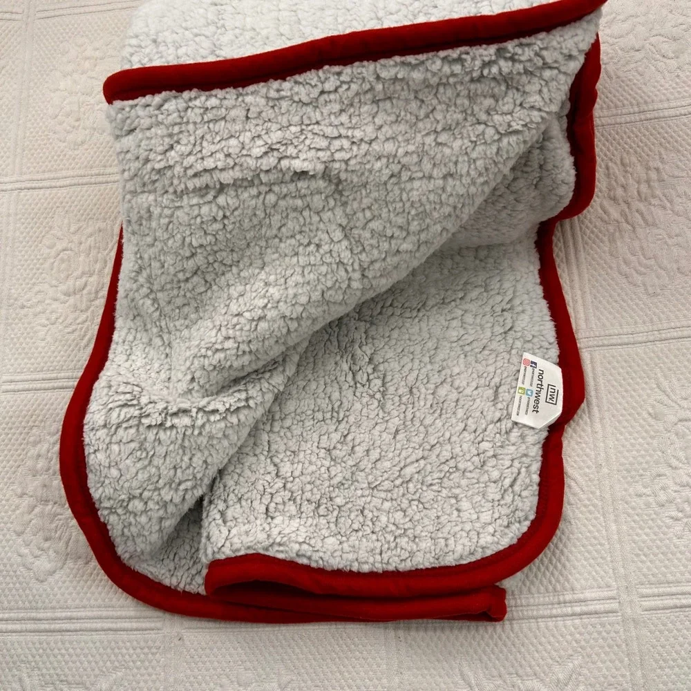 Northwest Tampa Bay Buccaneers NFL Sherpa Fleece Throw Blanket Red White